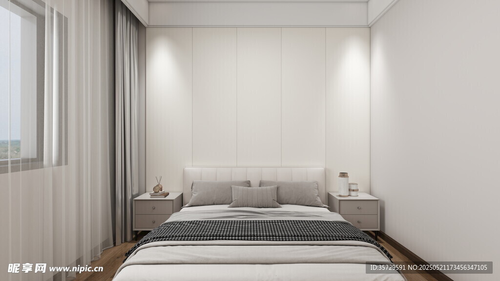 简约现代风卧室室内场景