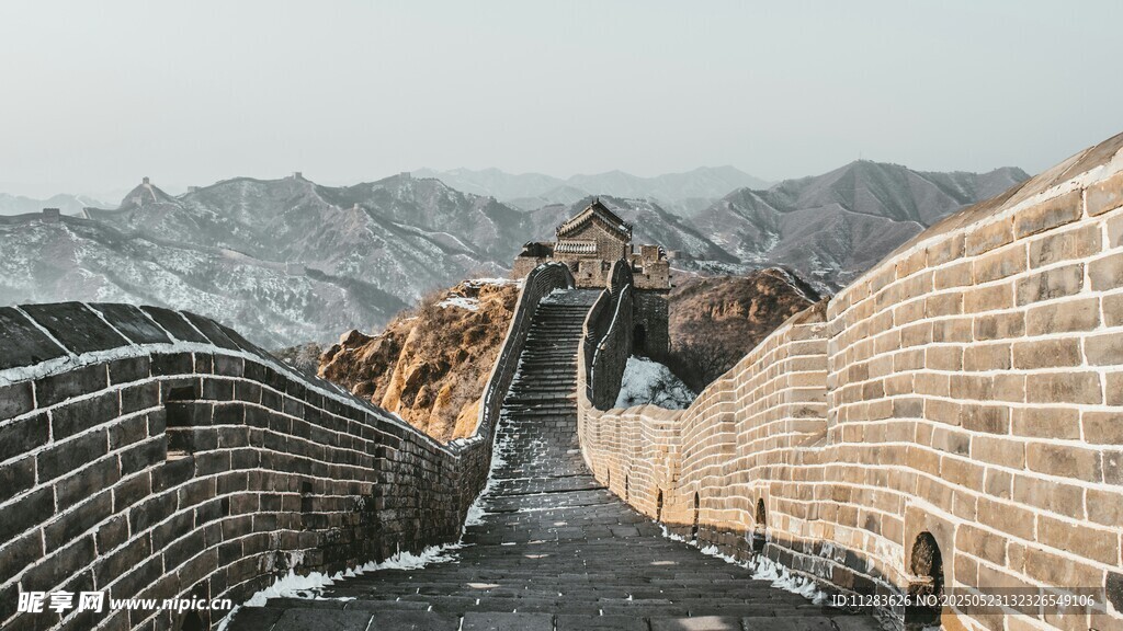 冬日长城雪景壮丽风光