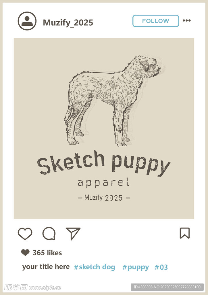 布拉克 杜 波旁犬 手绘稿