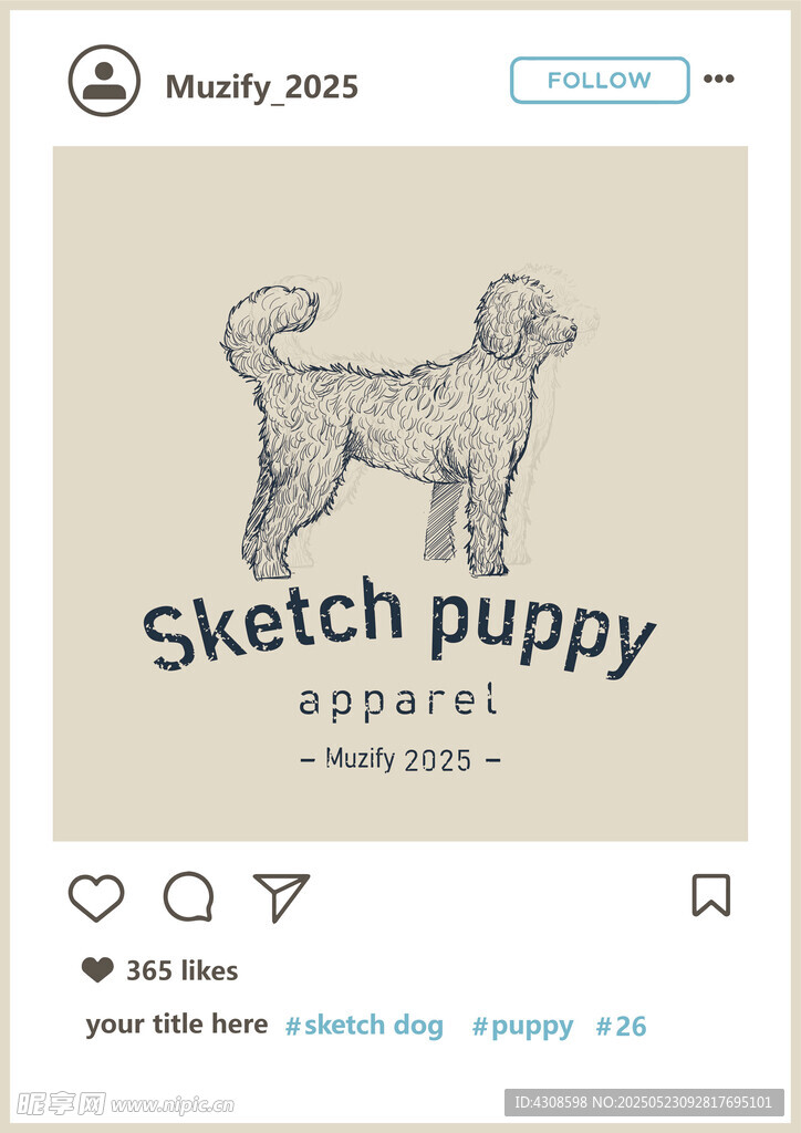 泰迪犬  手绘稿