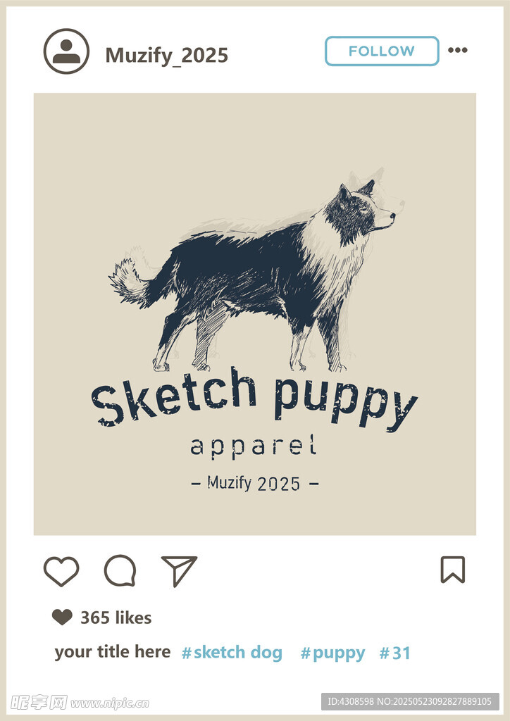 边境牧羊犬 手绘稿