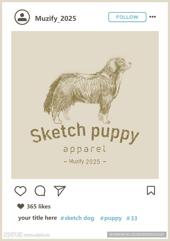 挪威猎鹿犬 手绘稿