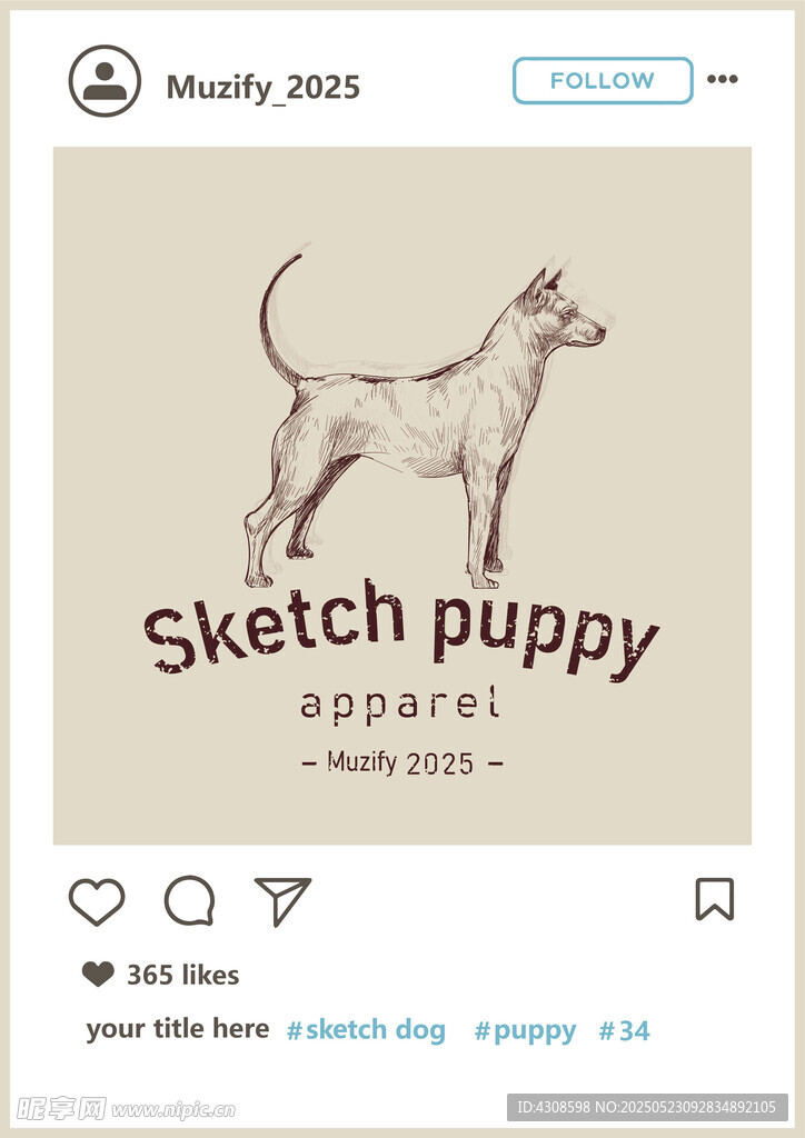 短毛猎狐梗 手绘稿