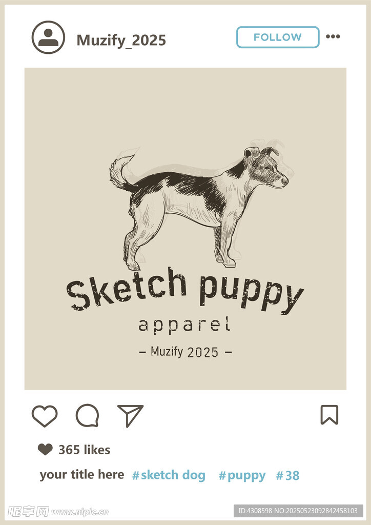 美国猎狐犬   手绘稿