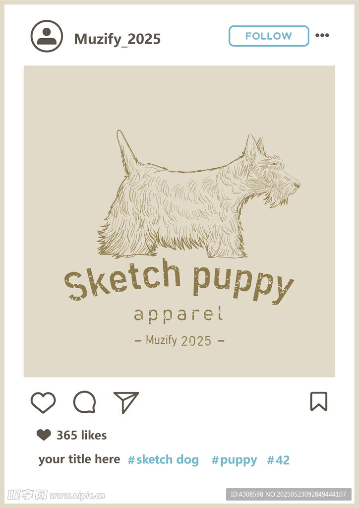 约克夏梗犬  手绘稿