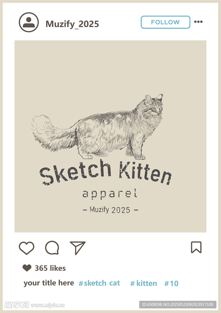 金吉拉猫 手绘稿