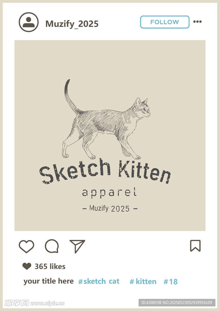 阿比西尼亚猫手绘稿