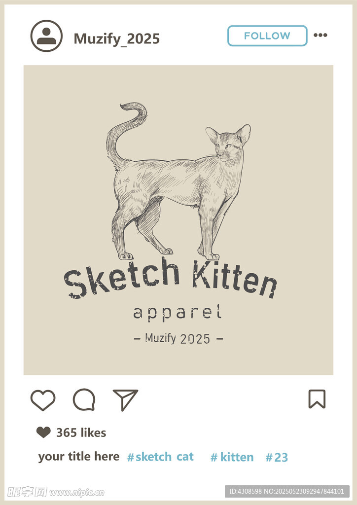 阿比西尼亚猫 手绘稿