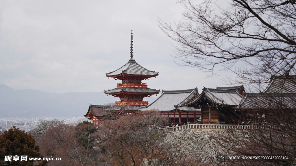 日本古寺建筑风景图