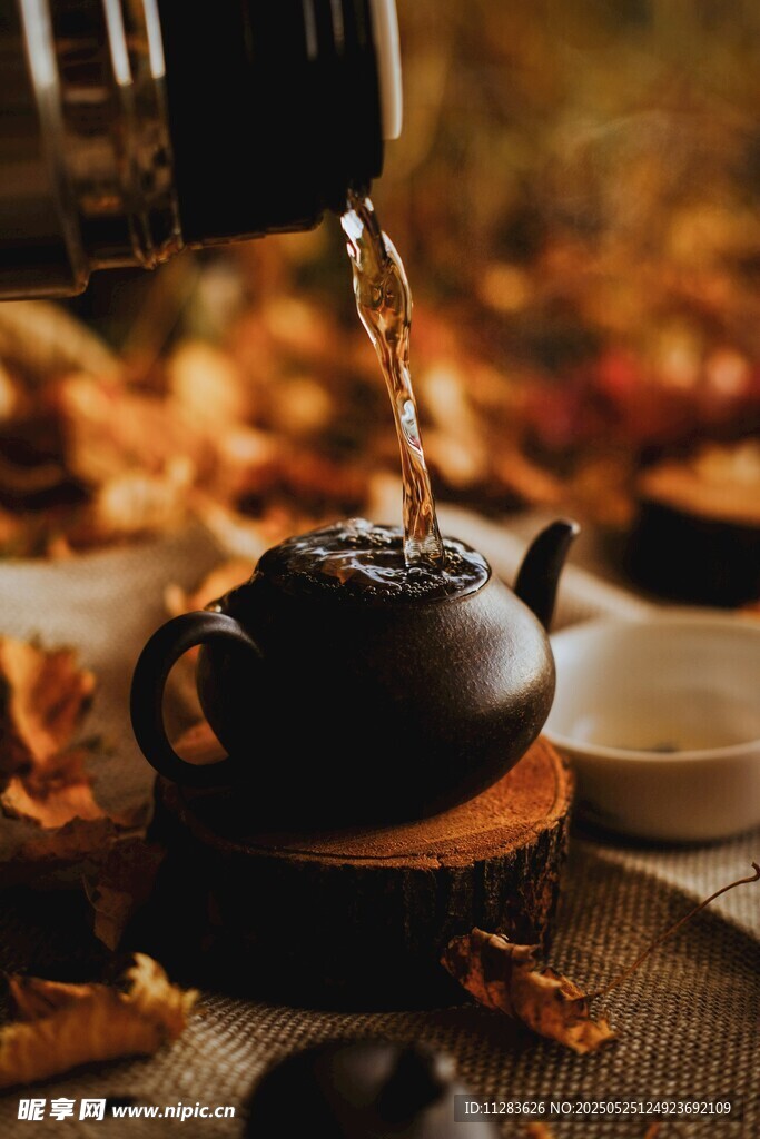 秋日煮茶场景