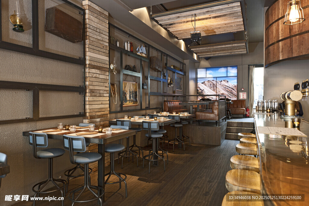 复古风温馨餐厅室内场景