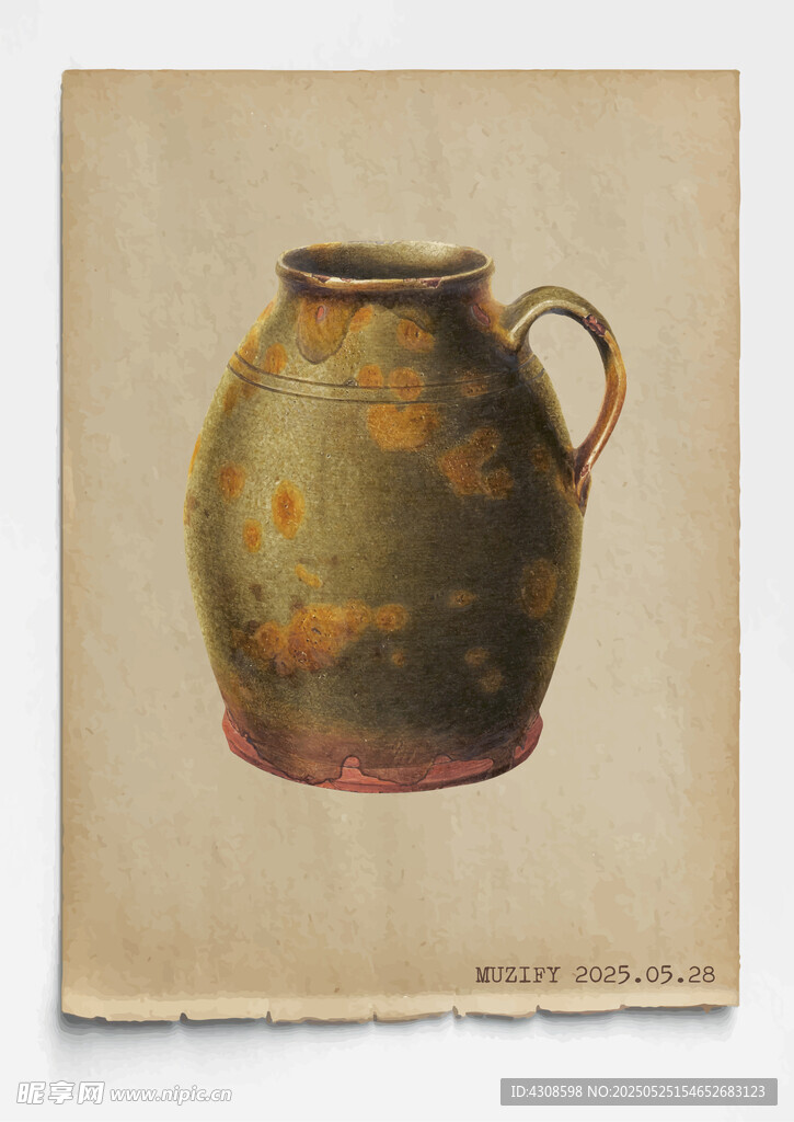 复古 大肚单耳花瓶