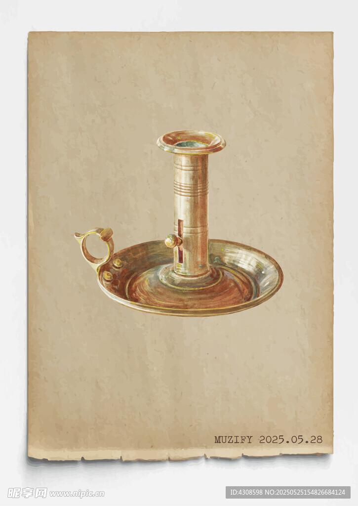 复古 金器蜡烛摆台