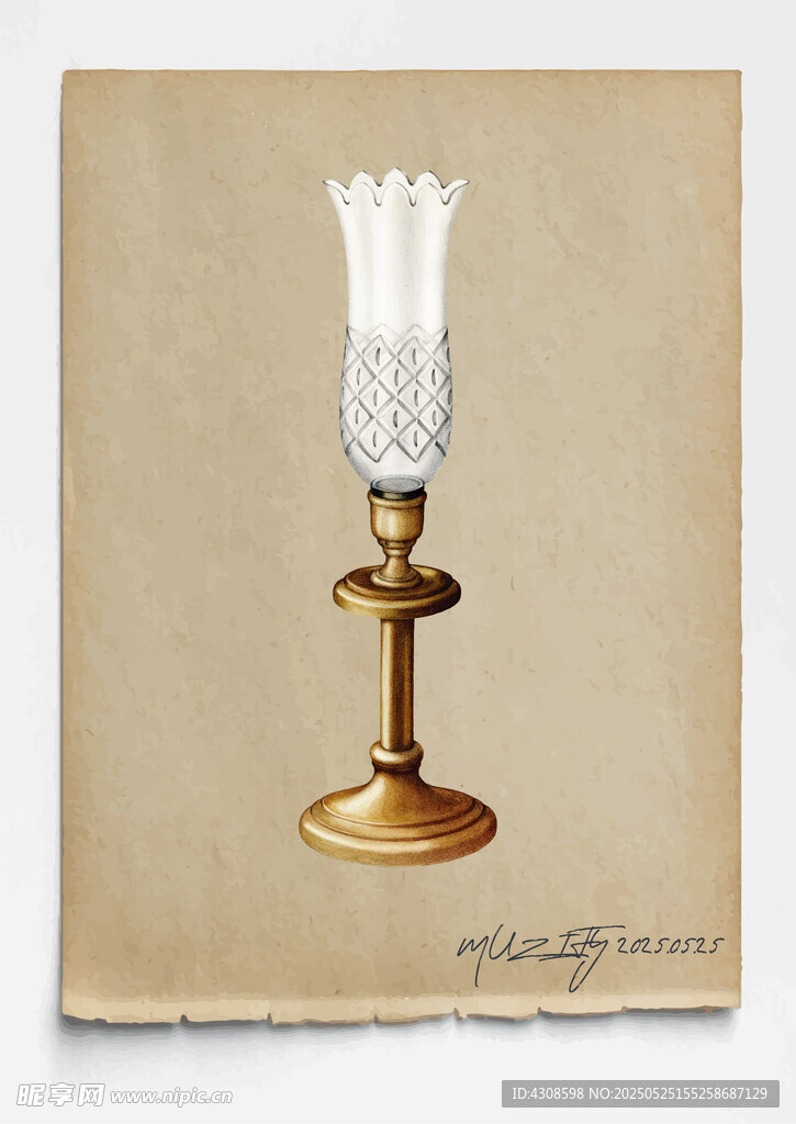 复古金琉璃蜡烛摆台