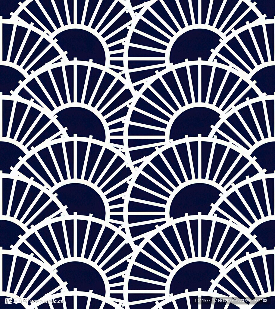 蓝白扇形几何图案纹理