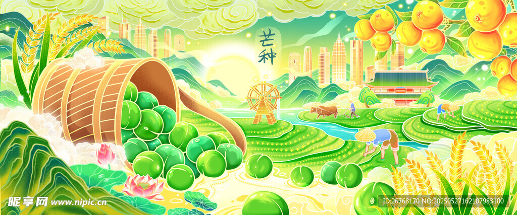 国潮风二十四节气芒种