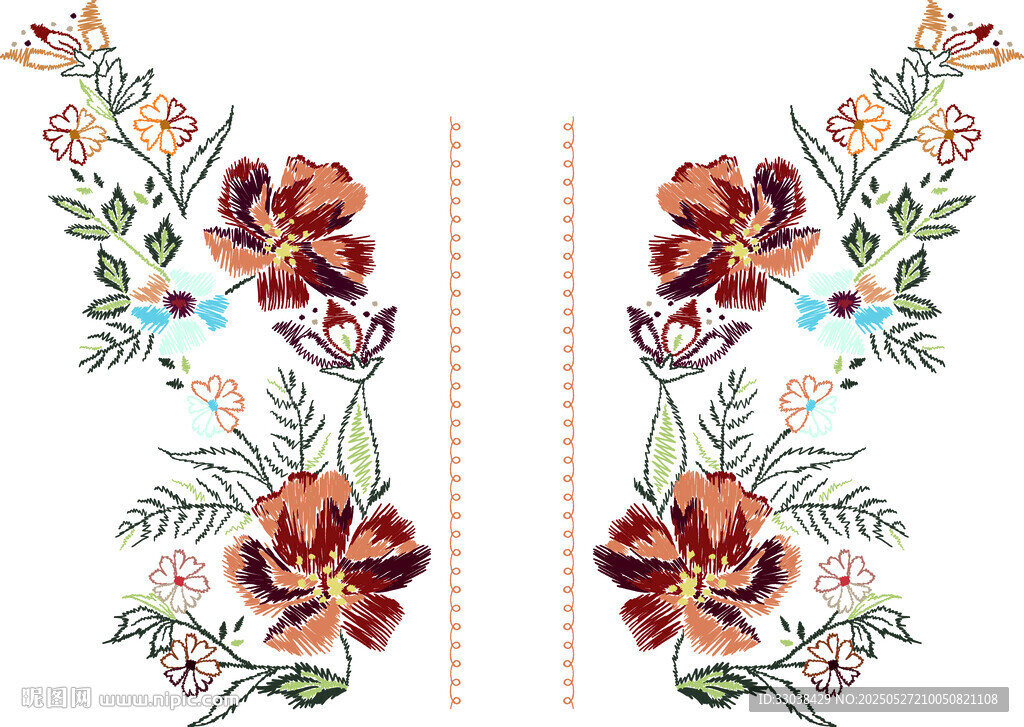 花卉刺绣图案设计