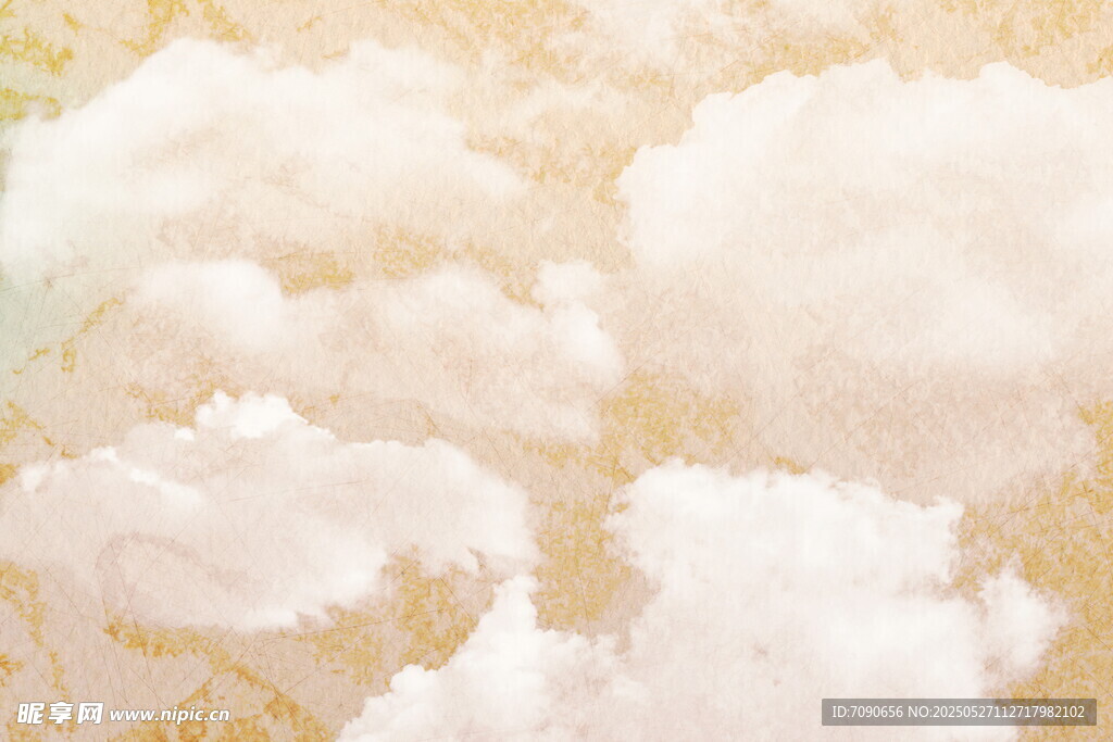 梦幻云朵水彩画背景