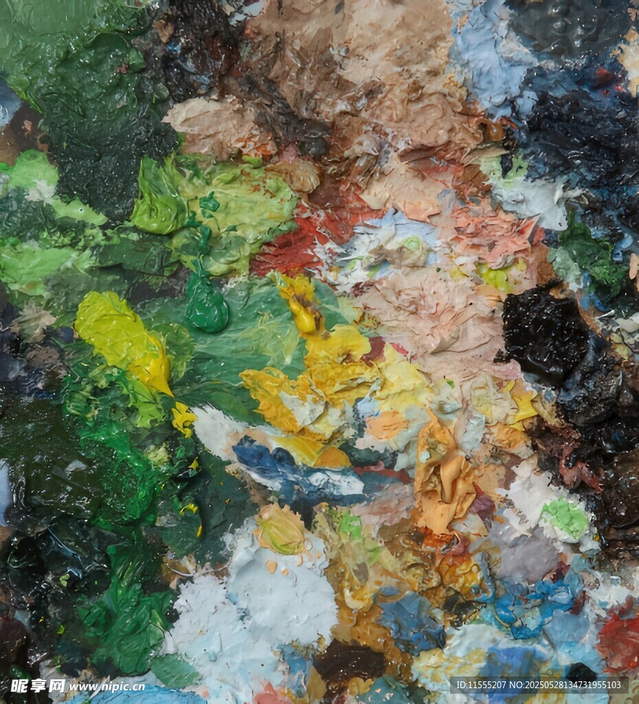 多彩油画颜料笔触纹理