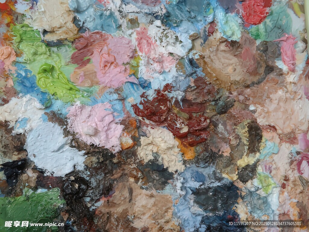 多彩油画颜料调色板