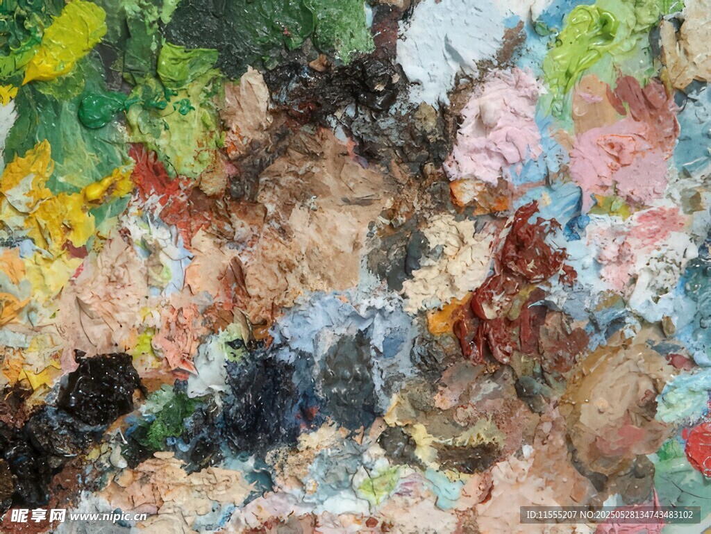 多彩油画调色板颜料纹理