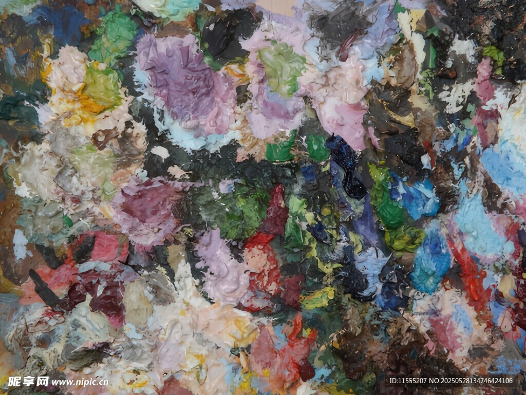 抽象多彩油画纹理画面