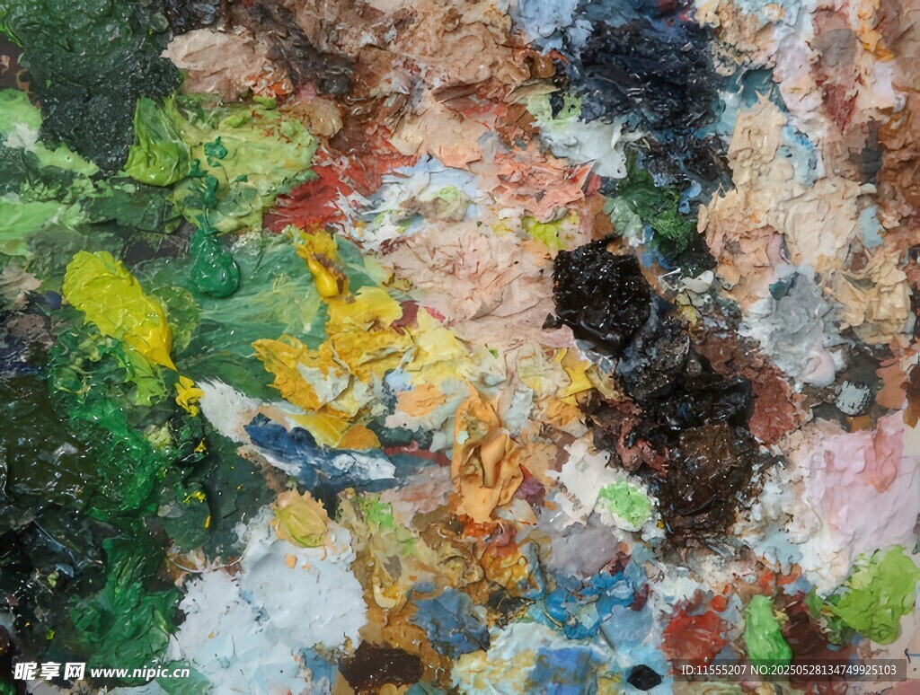 多彩油画颜料调色板