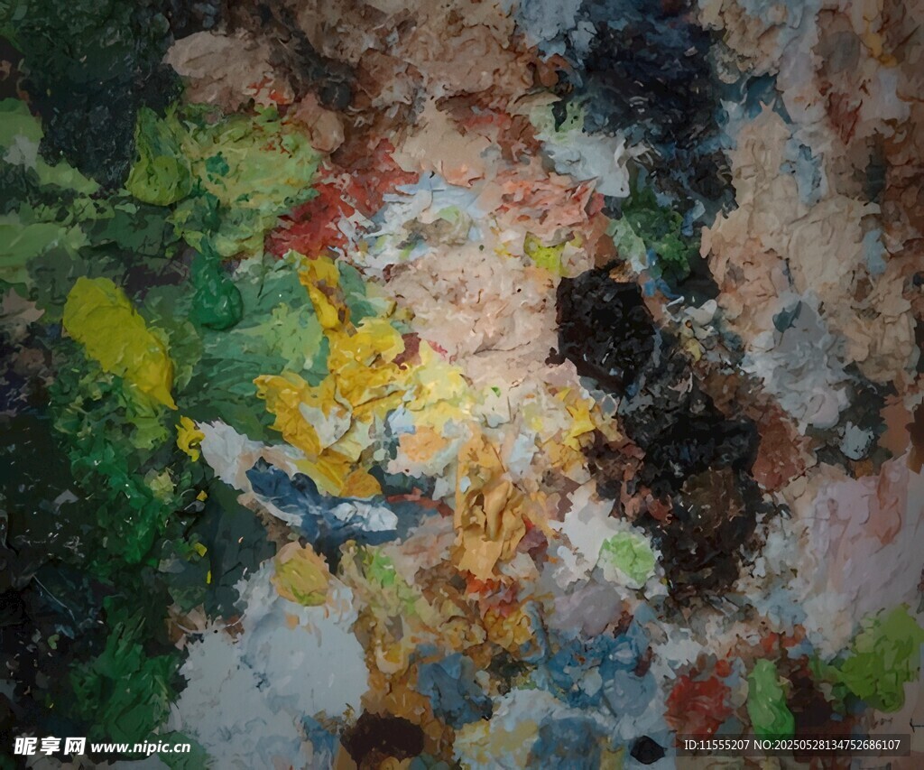 多彩油画颜料调色盘