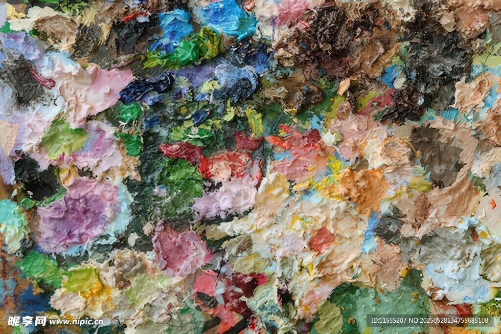 缤纷多彩抽象花卉画作