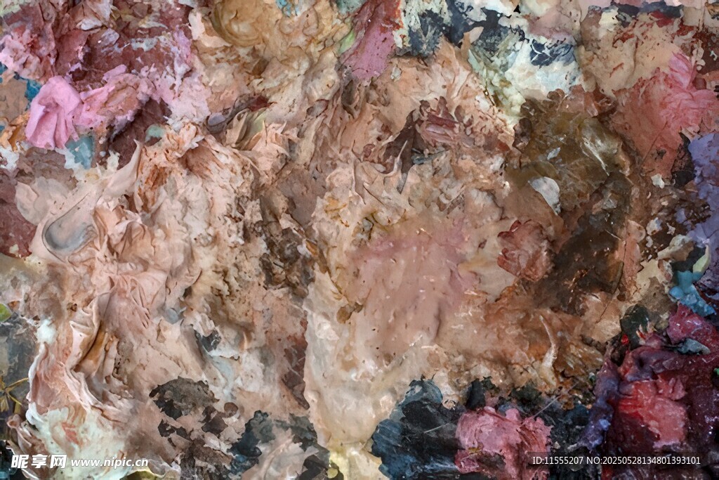 多彩油画颜料调色板纹理