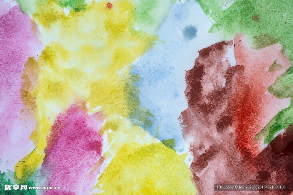多彩水彩抽象画作