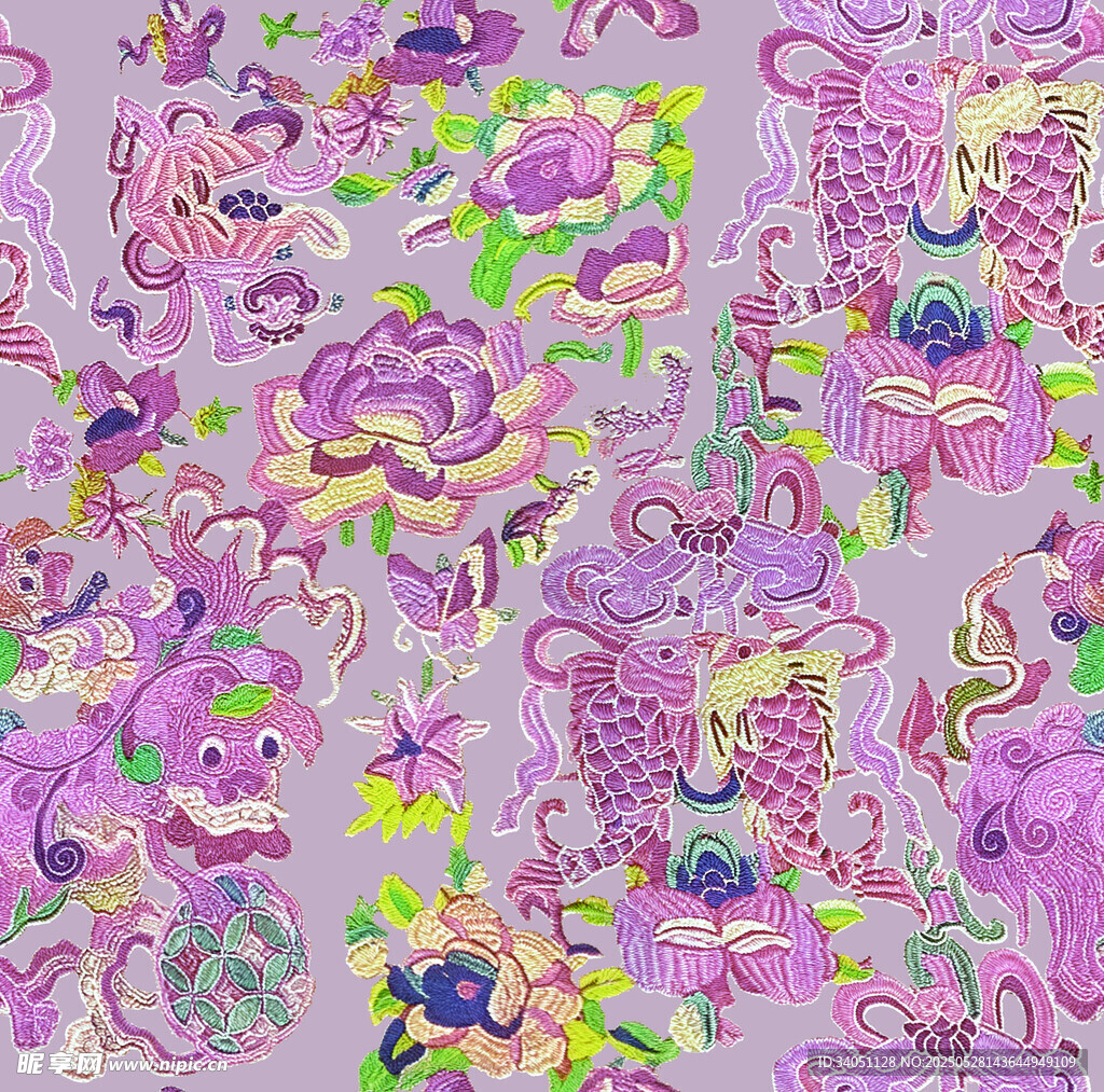 梦幻多彩花卉图案纹理