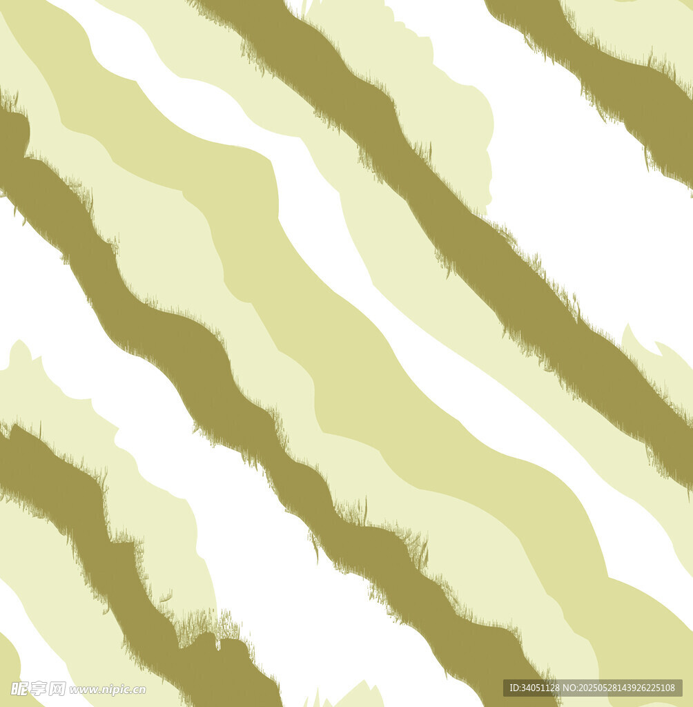 黄绿相间波浪条纹图案