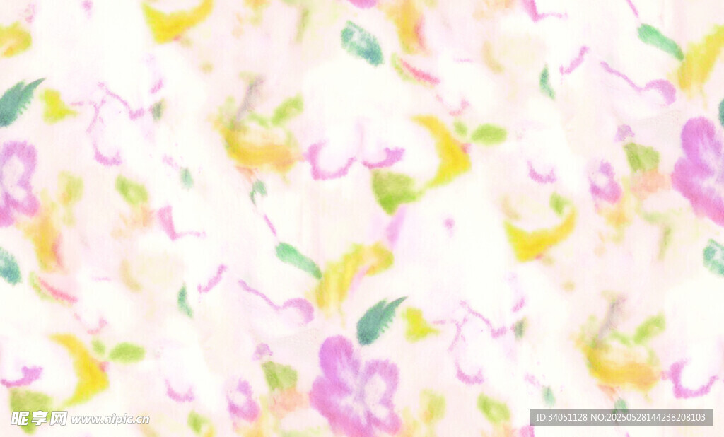 梦幻花卉扎染无缝图案