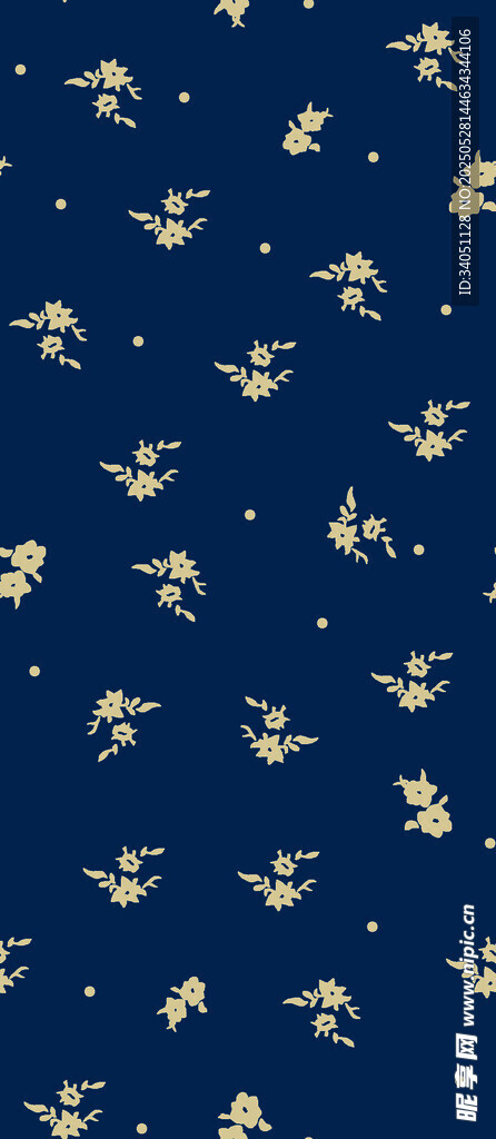 蓝色底碎花图案纹理背景