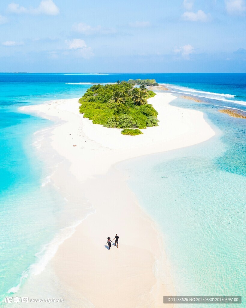 梦幻海岛二人漫步美景