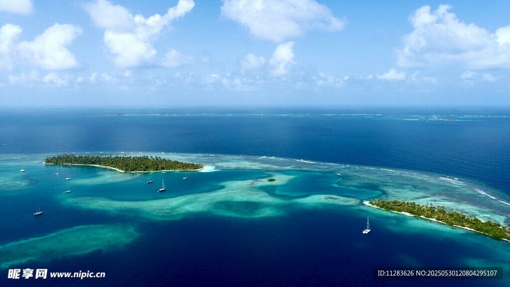 美丽海岛俯瞰图