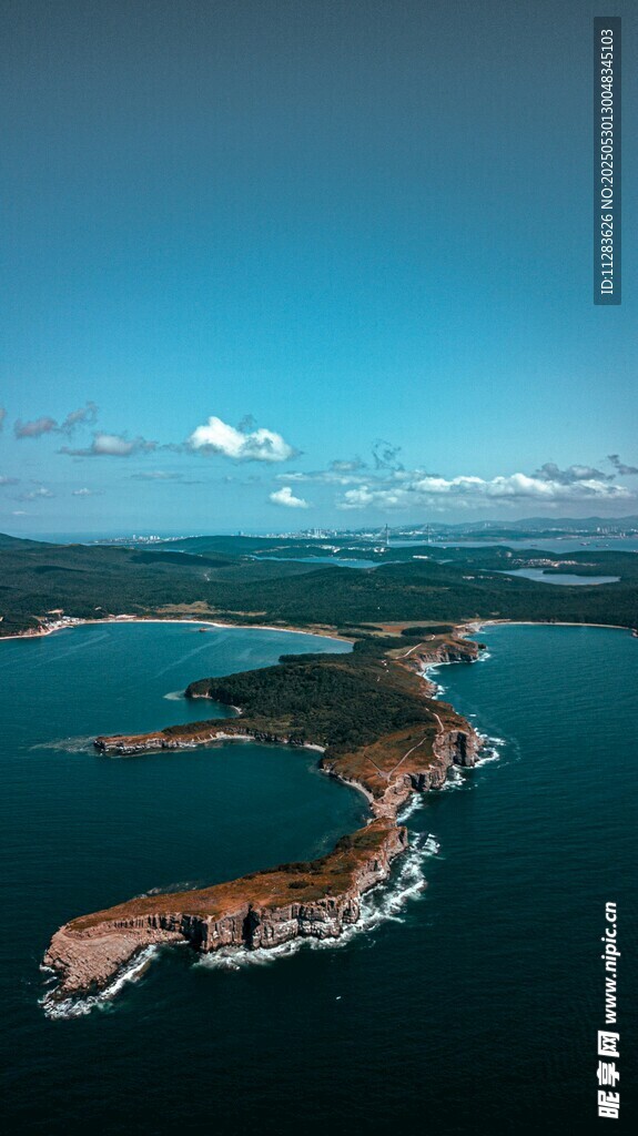海上岛屿风光俯瞰图