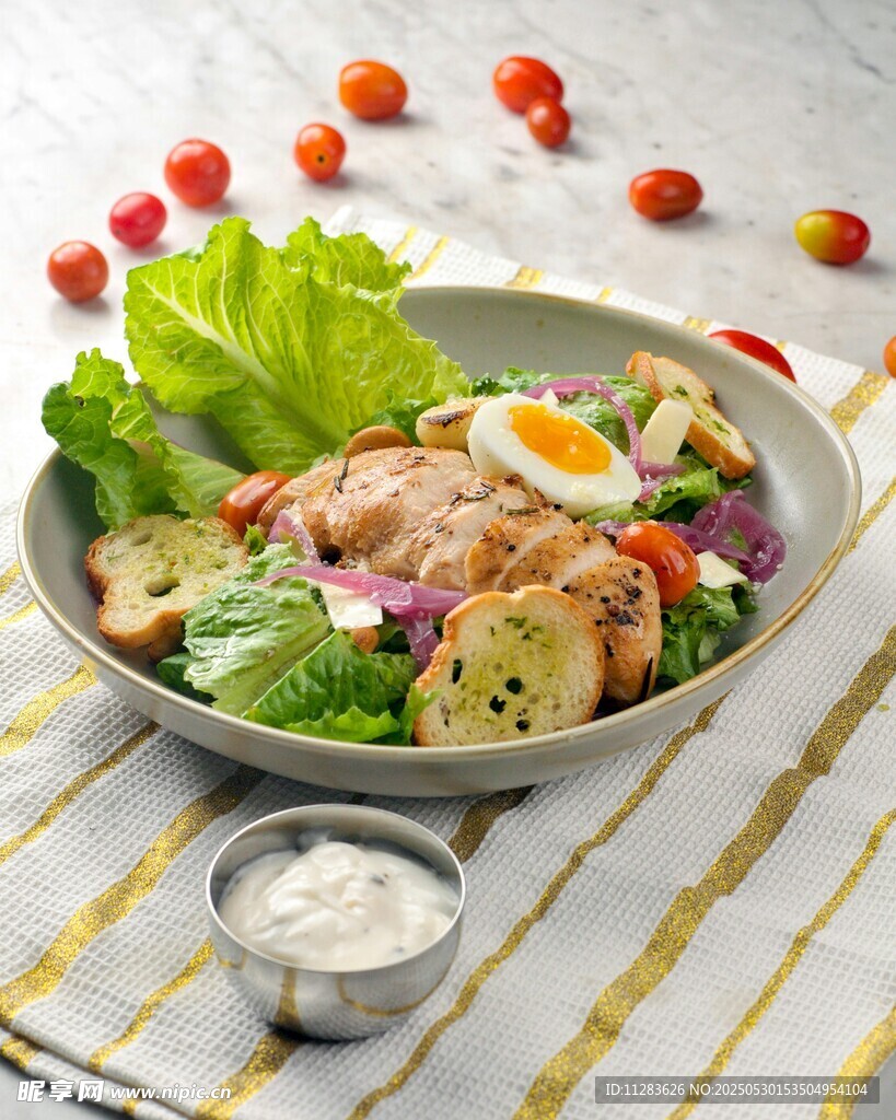 美味蔬菜鸡肉沙拉一盘