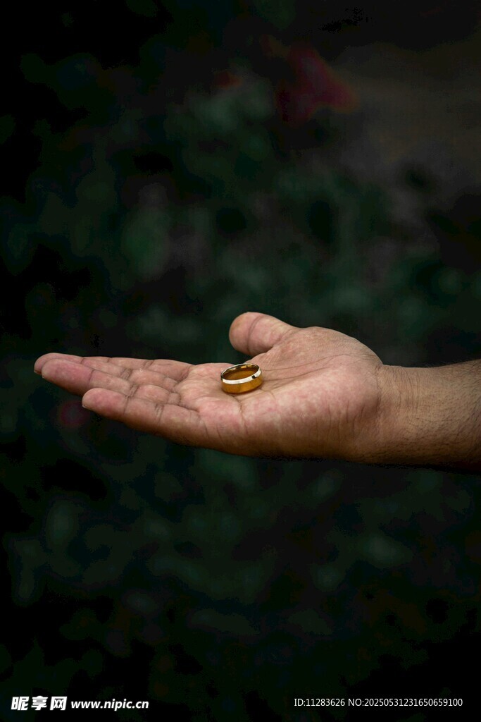 掌心托着的金色小物件