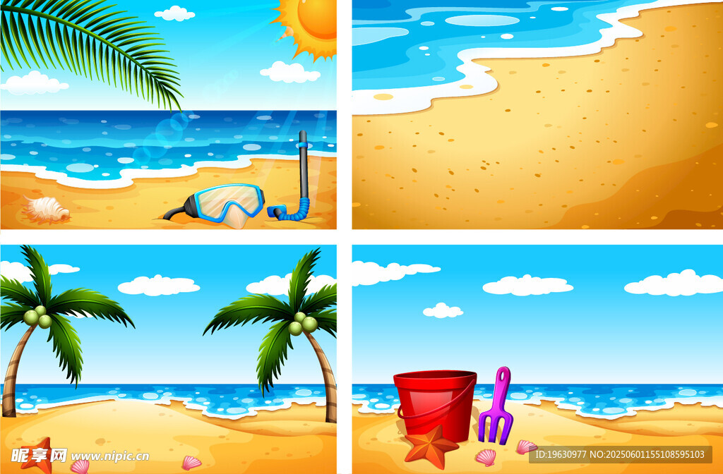 夏日海滩风光拼图