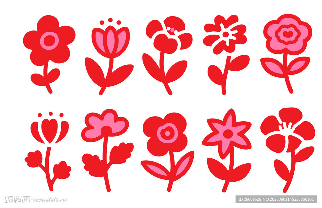 红色花卉