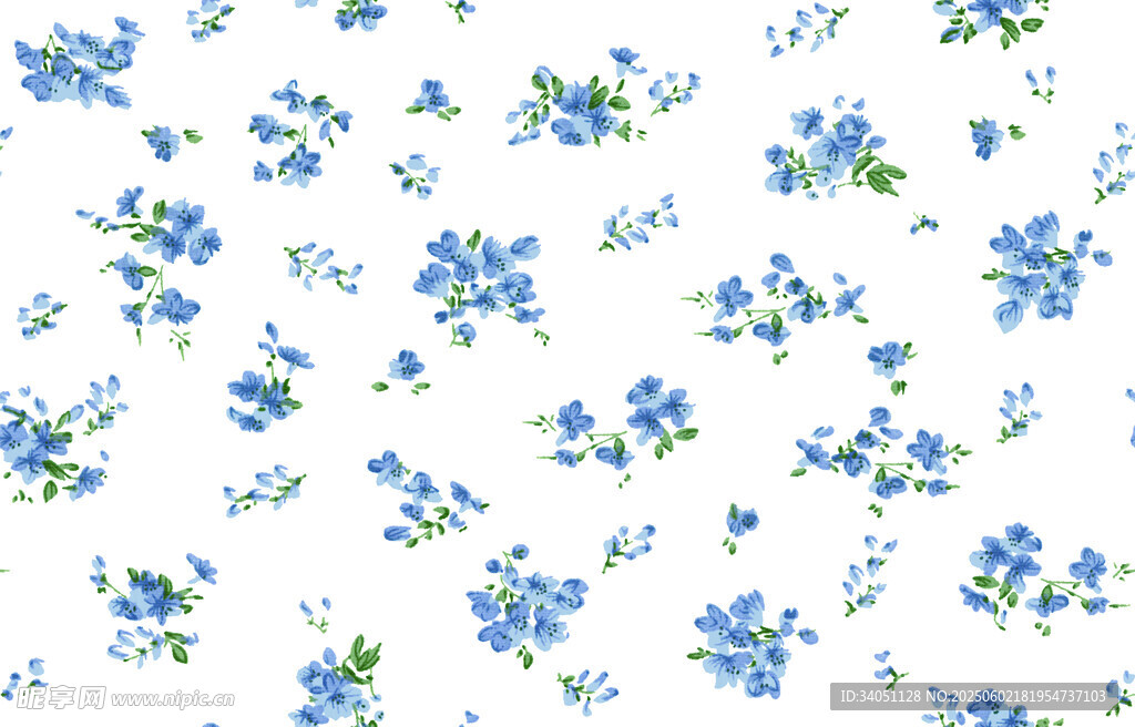 蓝白碎花图案背景纹理