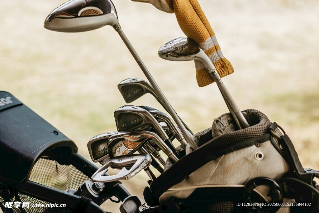 高尔夫球杆装备特写