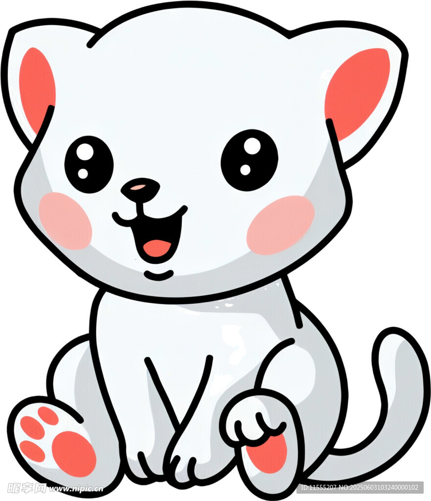 可爱卡通小猫坐立形象