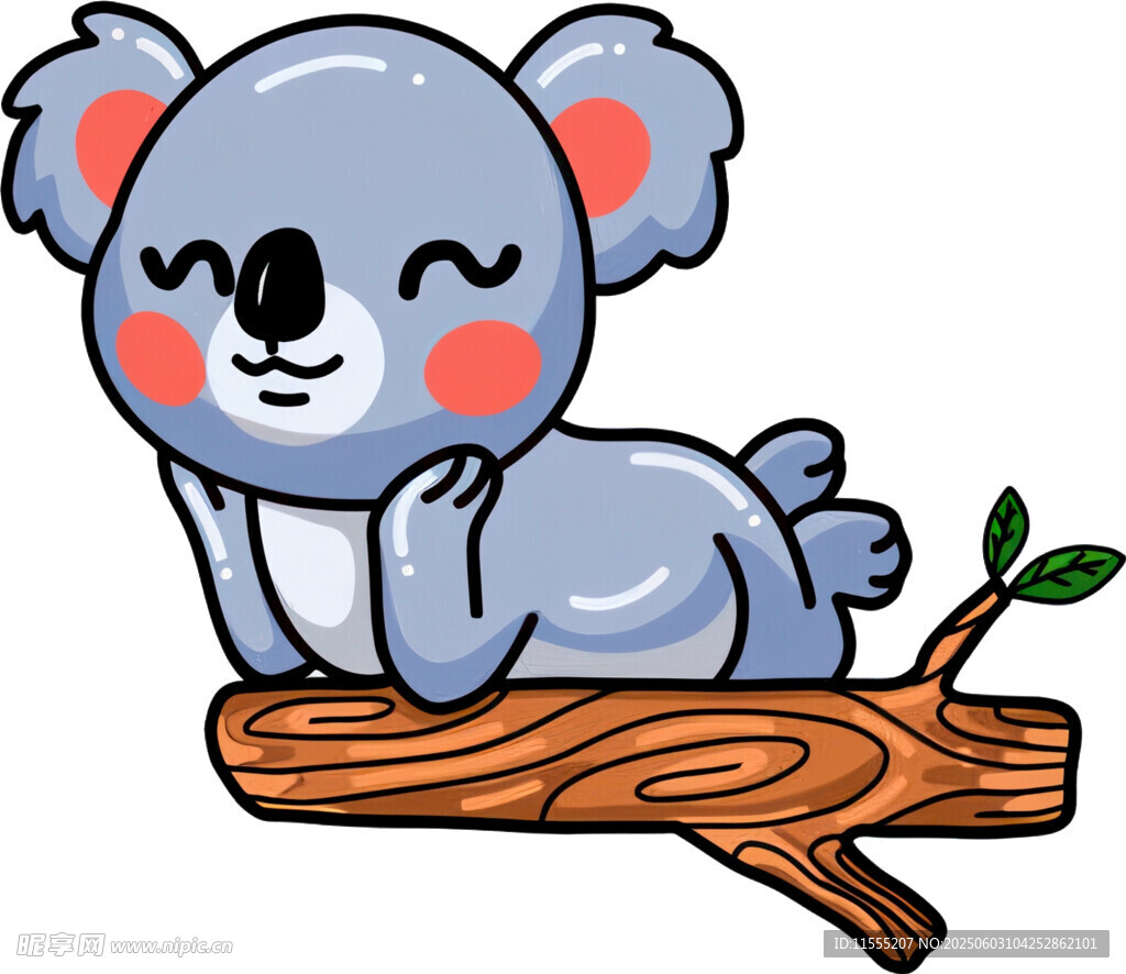 可爱考拉趴树枝