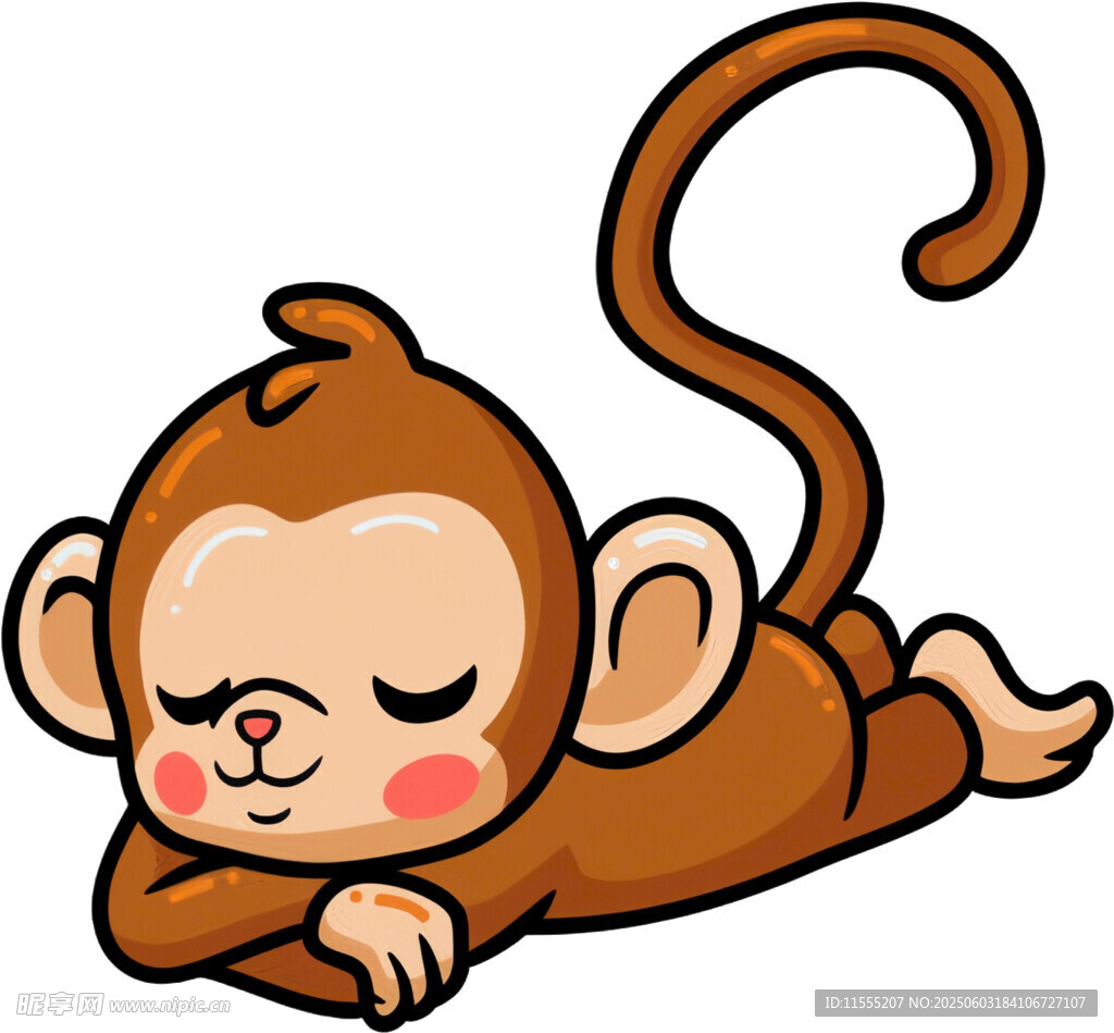 趴着的可爱小猴子