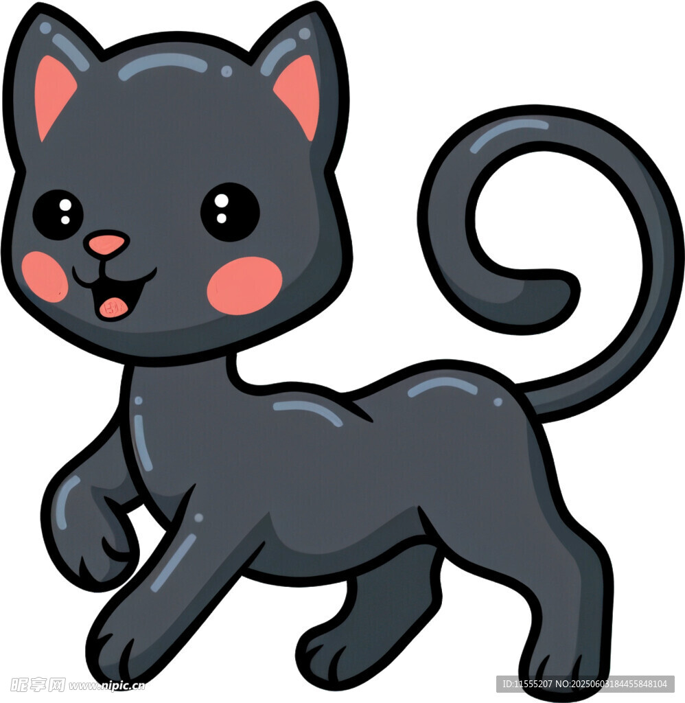可爱黑猫卡通形象