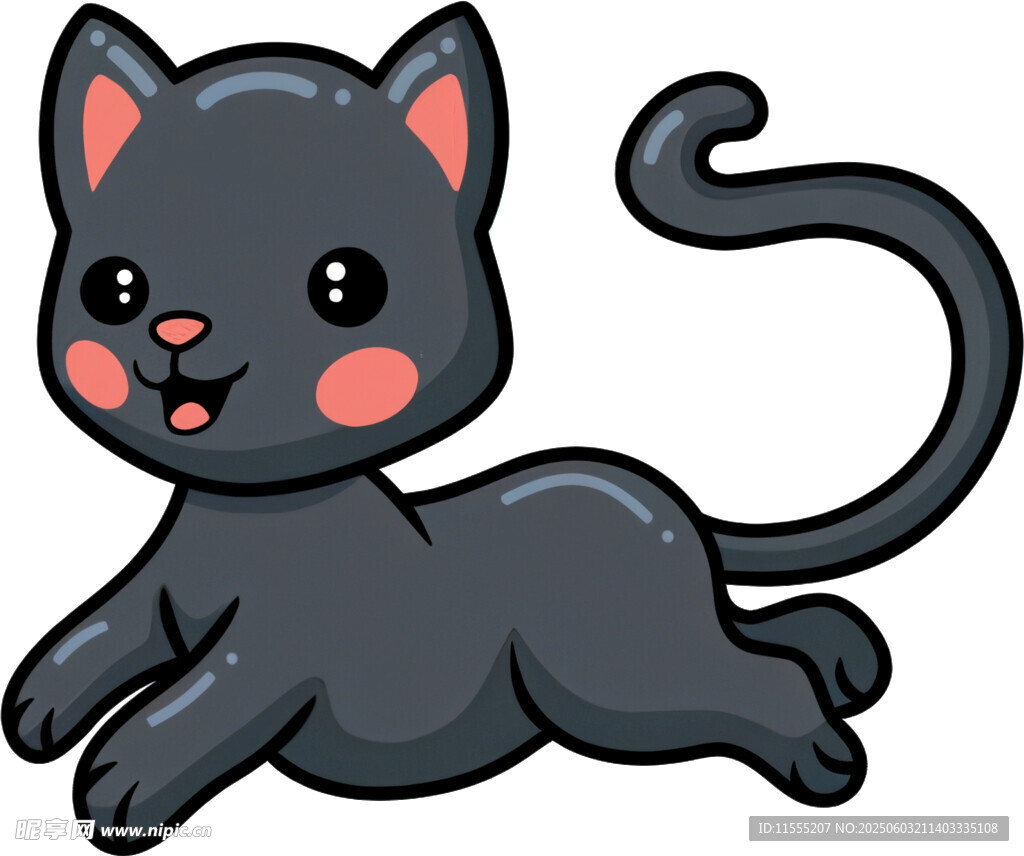 可爱黑猫卡通形象