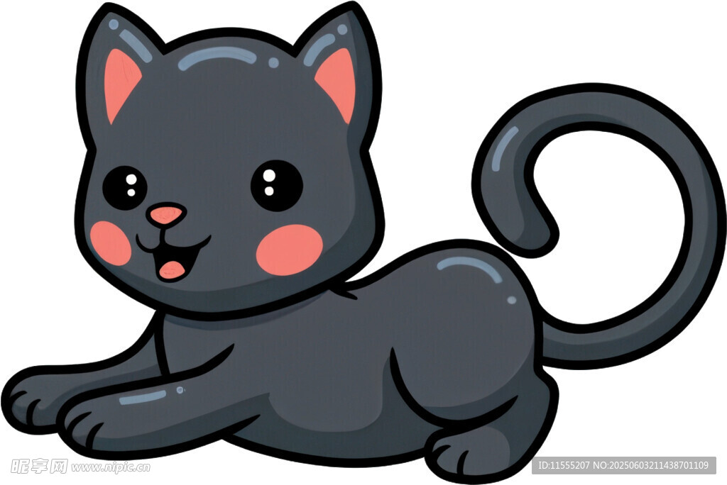 可爱黑猫卡通形象